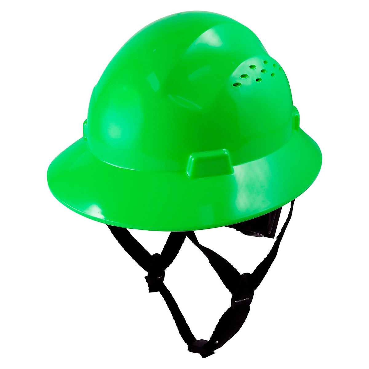 B3179984 Full Brim Hard Hat, 4 Point Ratchet Suspension Vented Class C Type 1 - Green