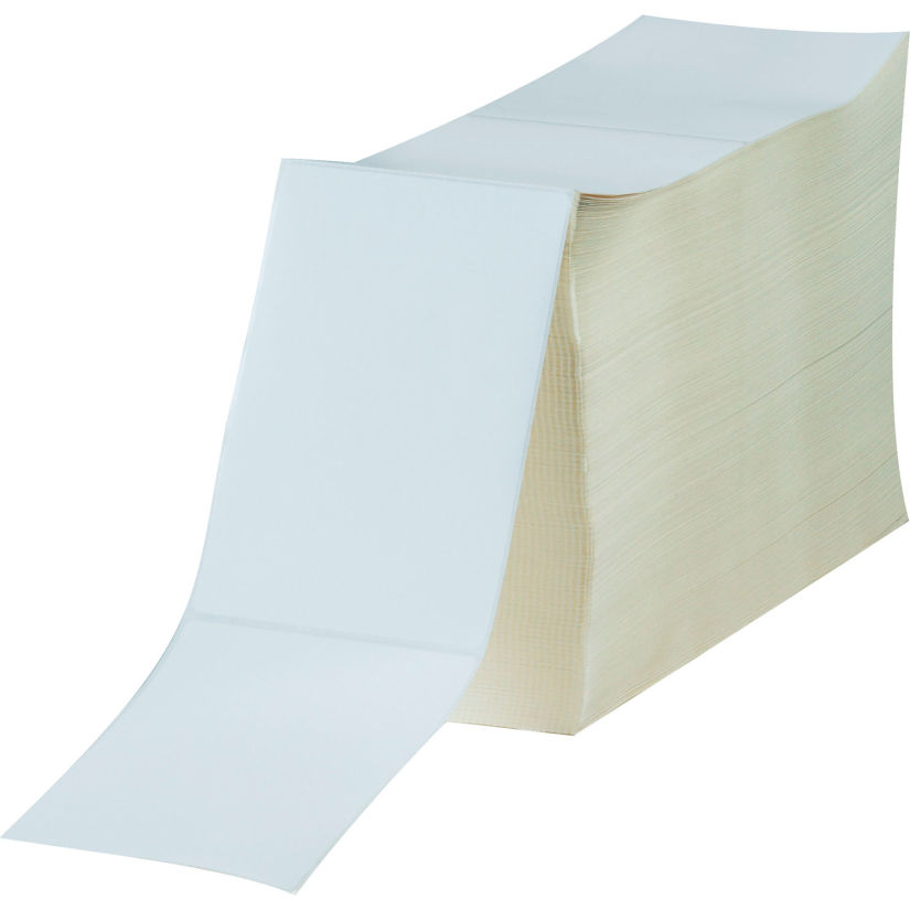 B3203767 4 x 6 in. Direct Thermal Fanfold Labels with 2 Stacks Case, White