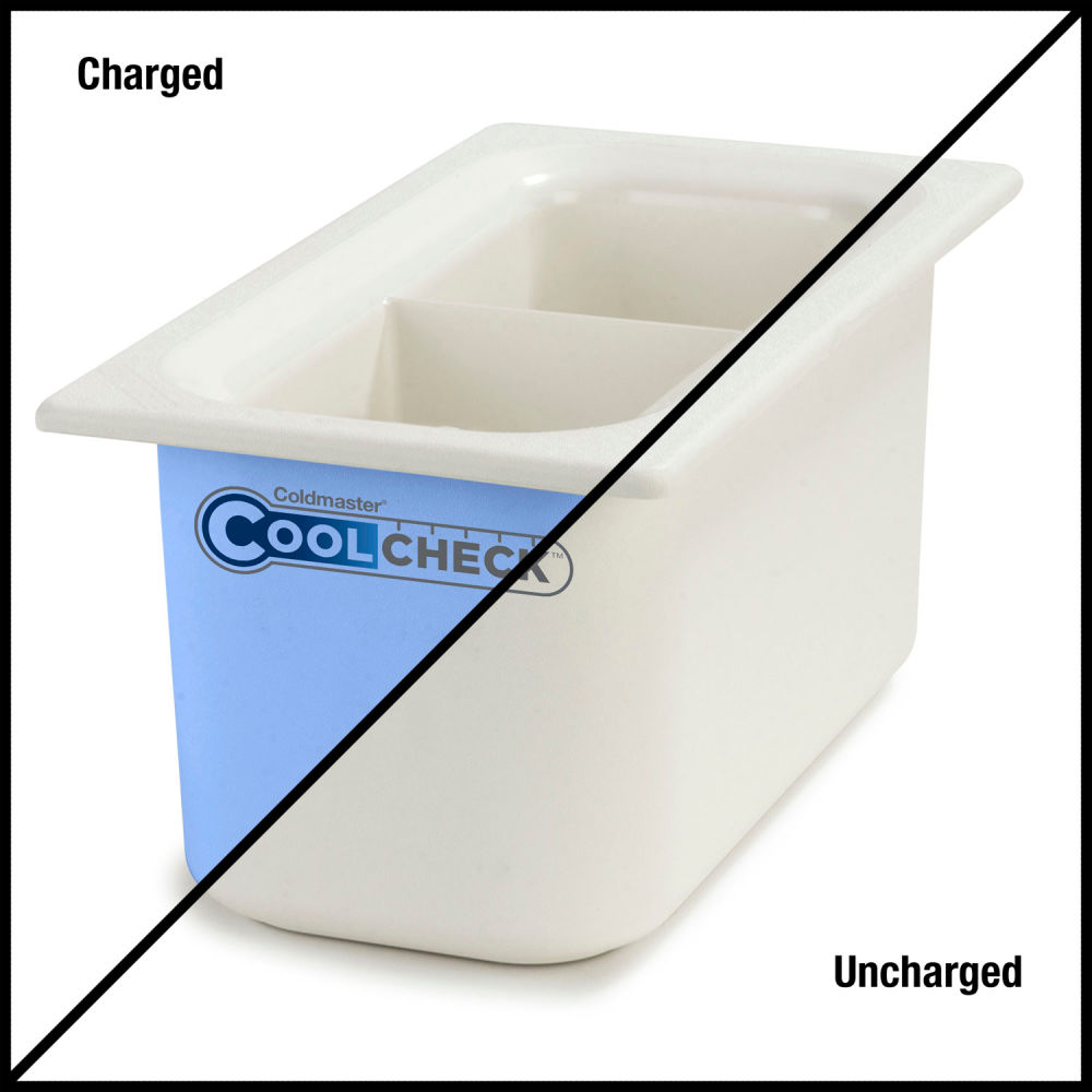 B2108836 Coldmaster Cool Check Divided Food Pan, White - 12.687 x 6.875 x 6 in.