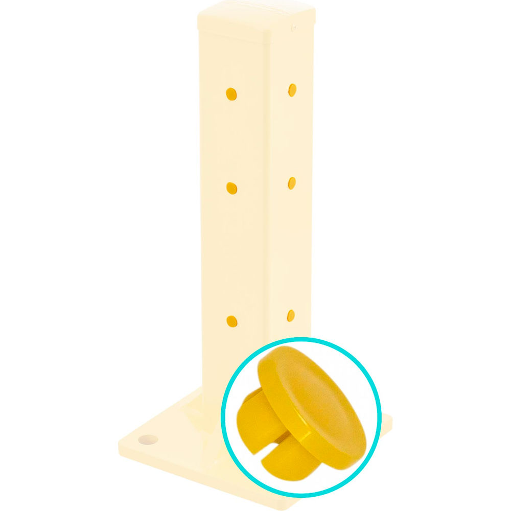 Global Industrial 670896 Replacement Plastic Plugs for Guard Rail - Yellow - 50 Piece