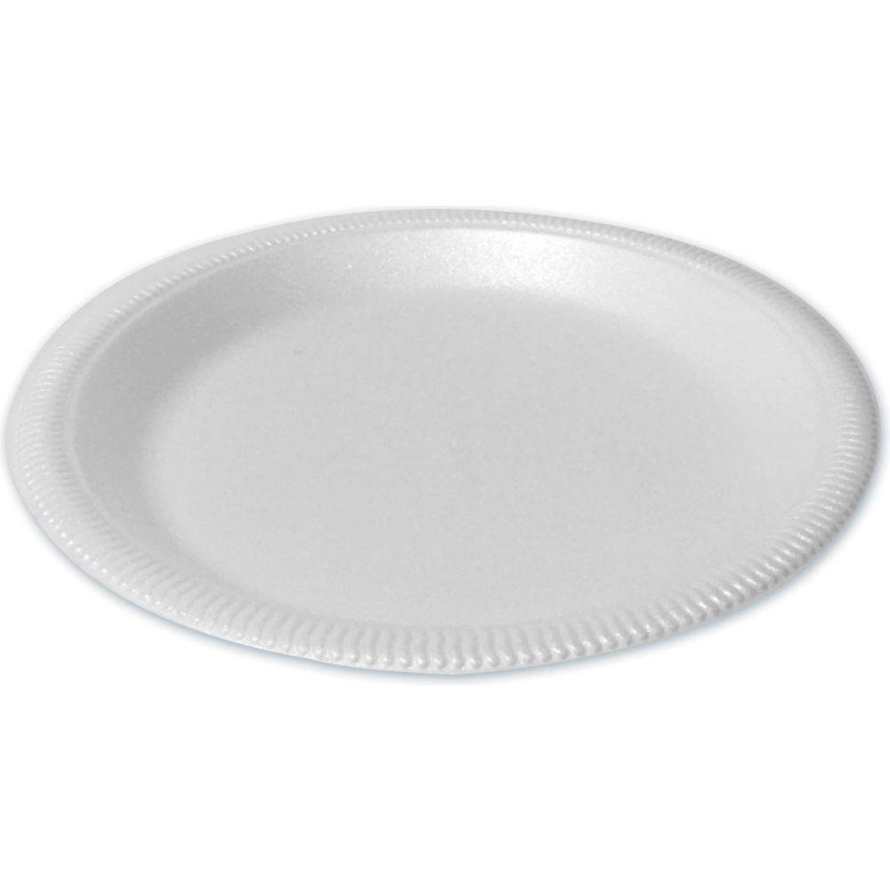 Picture of United Stationers Supply B3180571 Plastifar Foam Dinnerware Plates - 9 in. Dia. - White - 125 Per Sleeve - 4 Sleeves Per Bag
