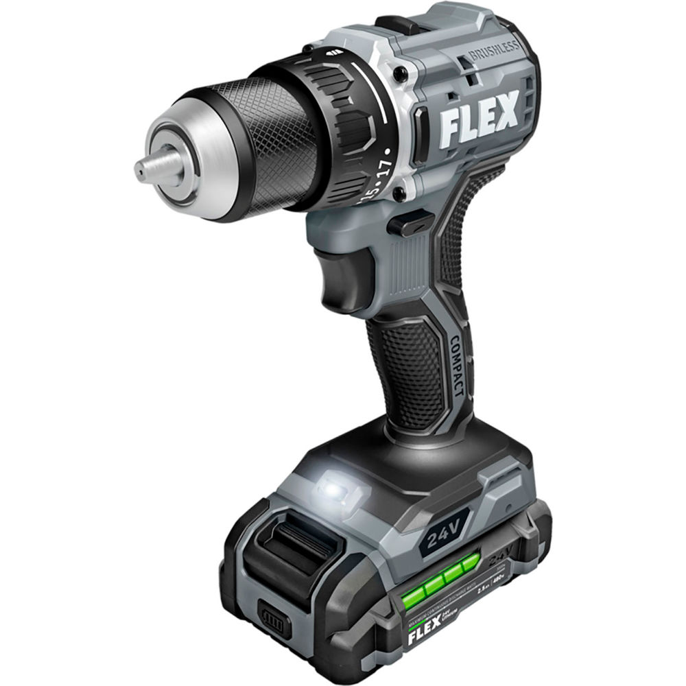Chervon North America B3168290 Flex 0.5 in. Compact Drill Driver Kit - 2 Speed - 24V - Gray