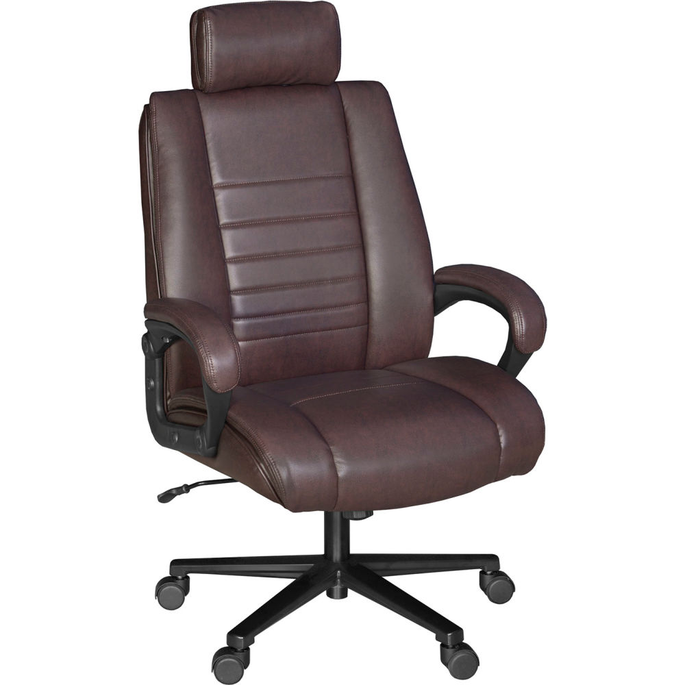 B3219175 Duraforce Big & Tall Ergonomic Executive Office Chair with High Back & Fixed Arms - Brown