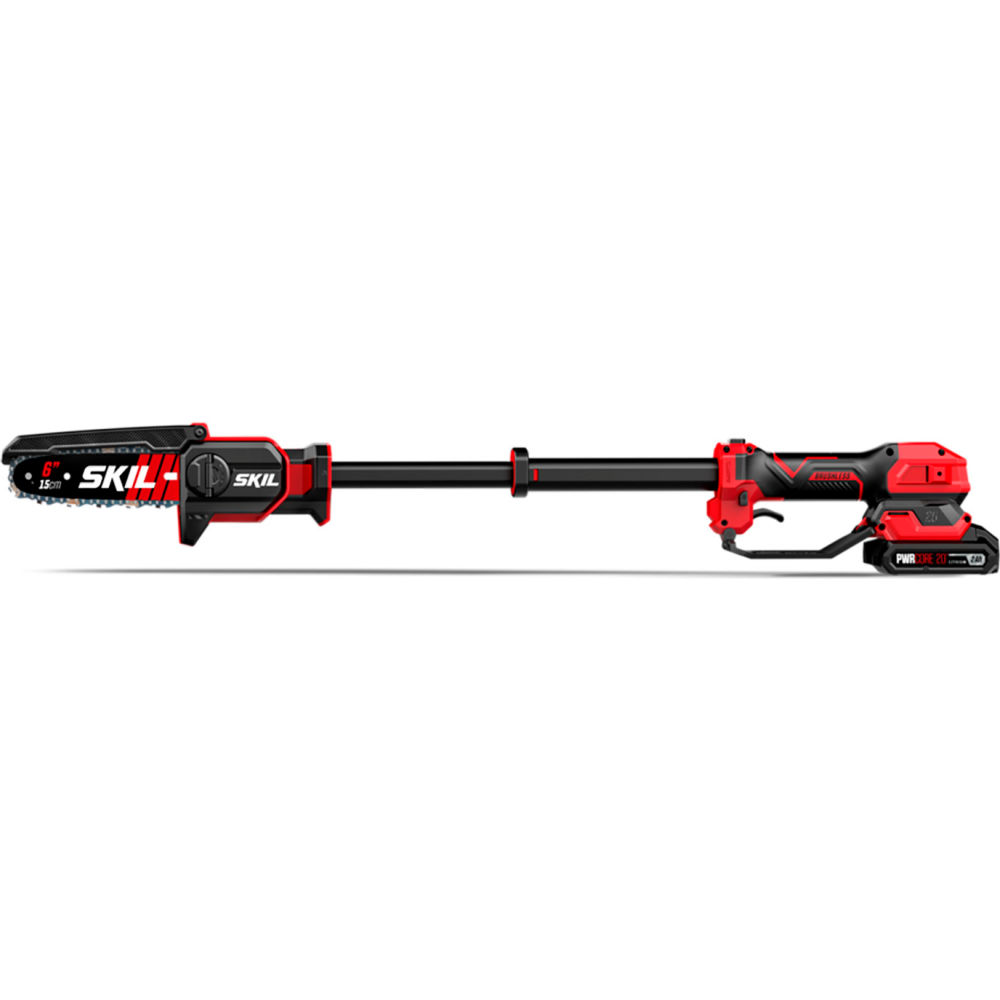 Chervon North America B3214687 Skill PWR Core 20 6 in. Brushless Telescopic Pruning Saw Kit with 2.0Ah Battery & 60W Charger - Black