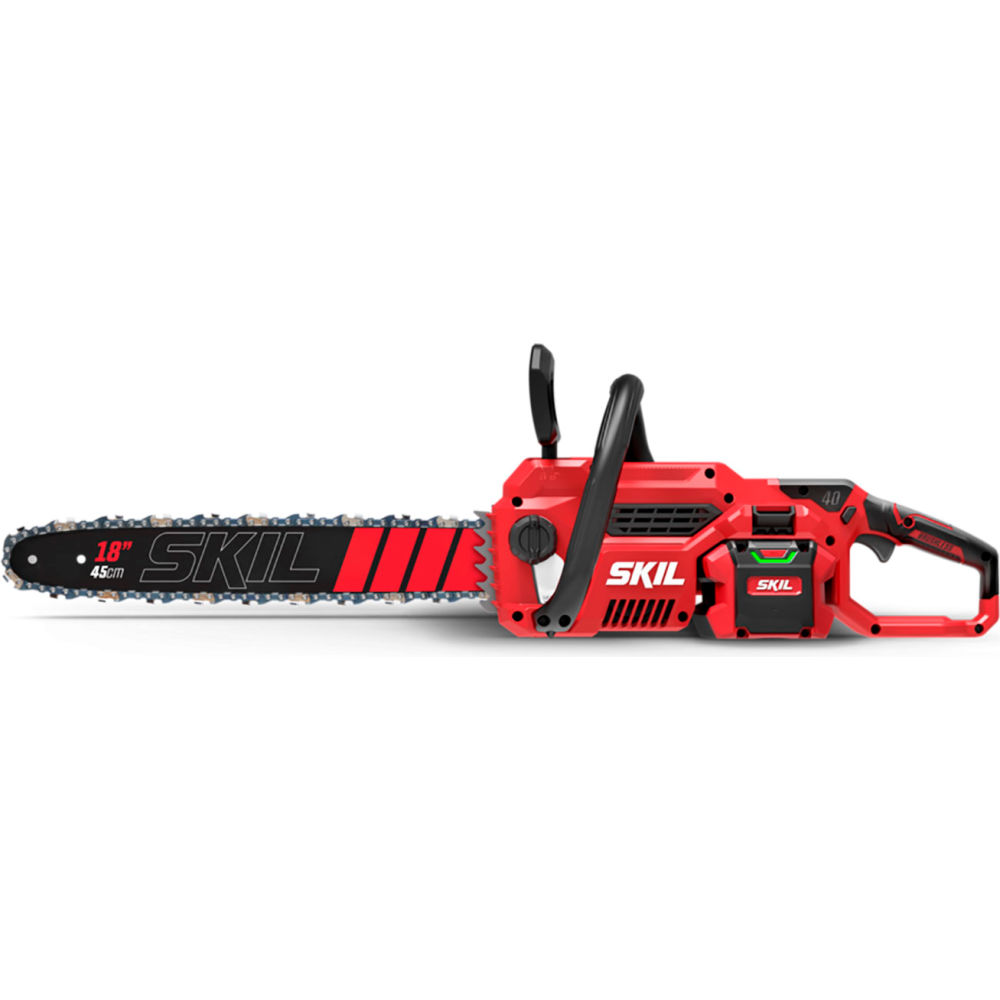 Chervon North America B3214674 Skill PWR Core 40 18 in. Brushless Chain Saw Kit with 6.0Ah Battery & 320W Charger, Black & Red