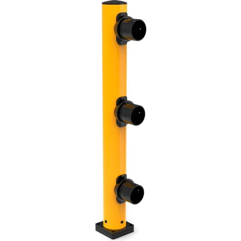 Global Industrial 670887 End Post for Plastic Guard Rails - 60 in. - Yellow