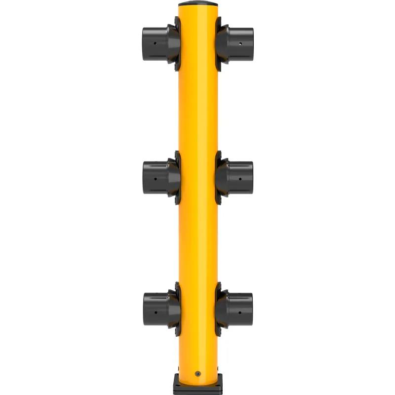 Global Industrial 670889 Middle Post for Plastic Guard Rails - 60 in. - Yellow