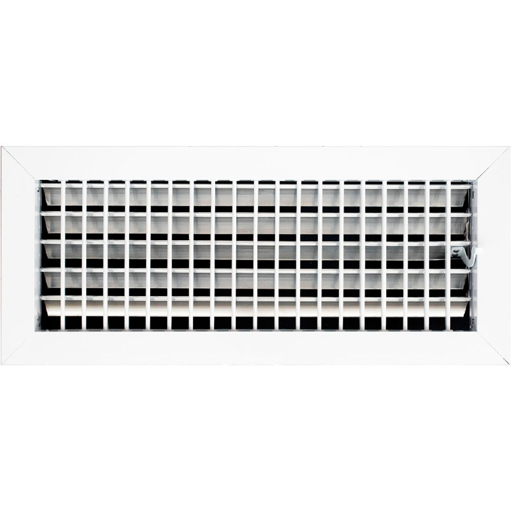 B3214365 ACLAMINAIRE Aluminum Adjustable 1-Way Deflection Wall Register, White - 16 x 6 in.