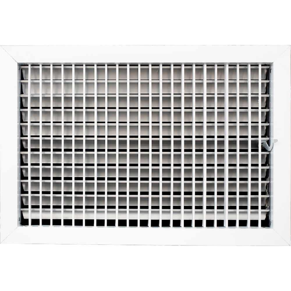 B3214376 ACLAMINAIRE Aluminum Adjustable 1-Way Deflection Wall Register, White - 18 x 12 in.
