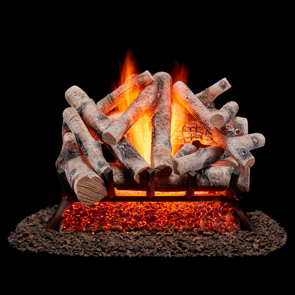 B3220601 24 in. Vented Natural Gas Fireplace Log Set - 55000 BTU - Birch Wood