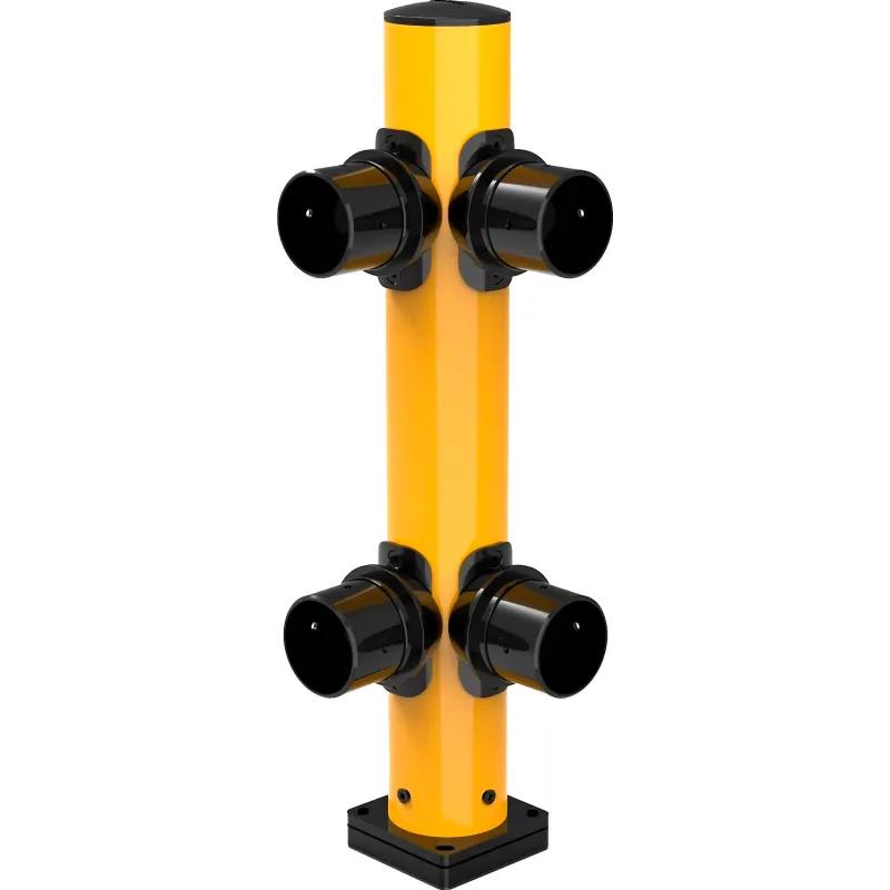 Global Industrial 670885 Corner Post for Plastic Guard Rails - 42 in. - Yellow