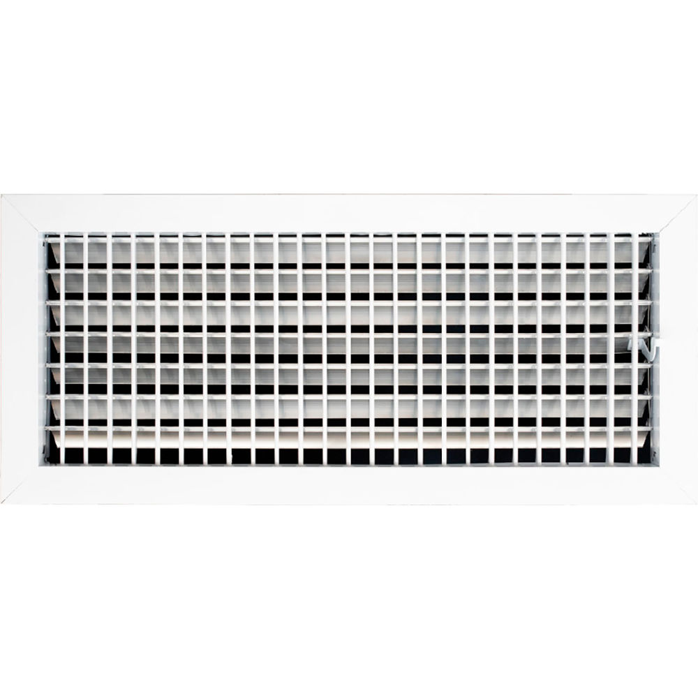 B3214403 ACLAMINAIRE Aluminum Adjustable 1-Way Deflection Wall Register, White - 20 x 8 in.