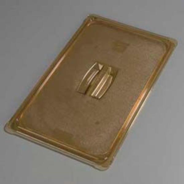 Picture of Carlisle Sanitary Maintenance B637971 Topnotch Universal Handled Lid - 20.75 x 12.75 in. - Amber
