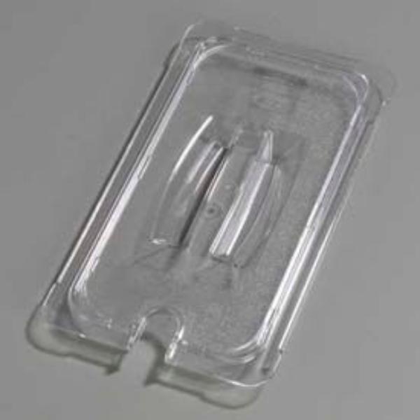Picture of Carlisle Sanitary Maintenance B637939 Topnotch Universal Handled Notched Lid - 12.75 x 7 in. - Clear
