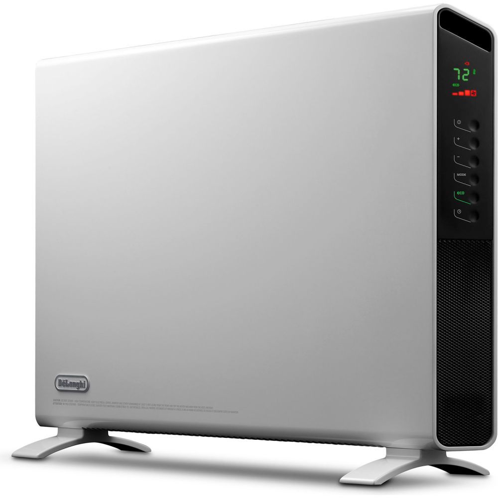 B3226971 DeLonghi Slim Style Digital Convection Panel Heater with Dual Fan  1500W  120V  White