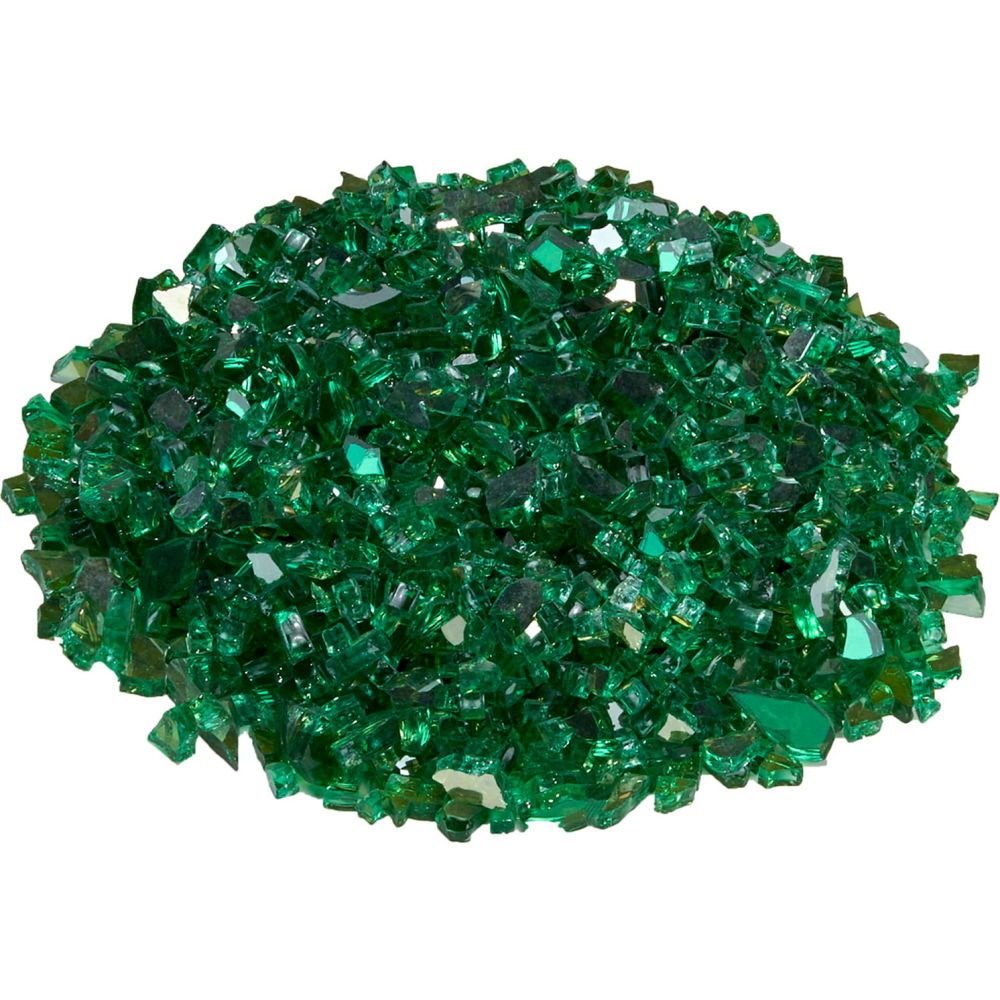 B3220397 Duluth Forge Premium Reflective Fire Glass - 0.25 in. Dia. - Emerald - 10 lbs Bag