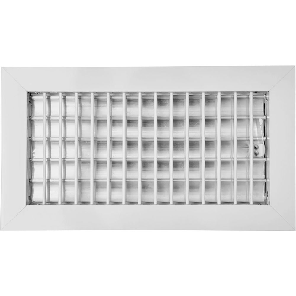 B3214288 ACLAMINAIRE Aluminum Adjustable 1-Way Deflection Wall Register, White - 12 x 4 in.