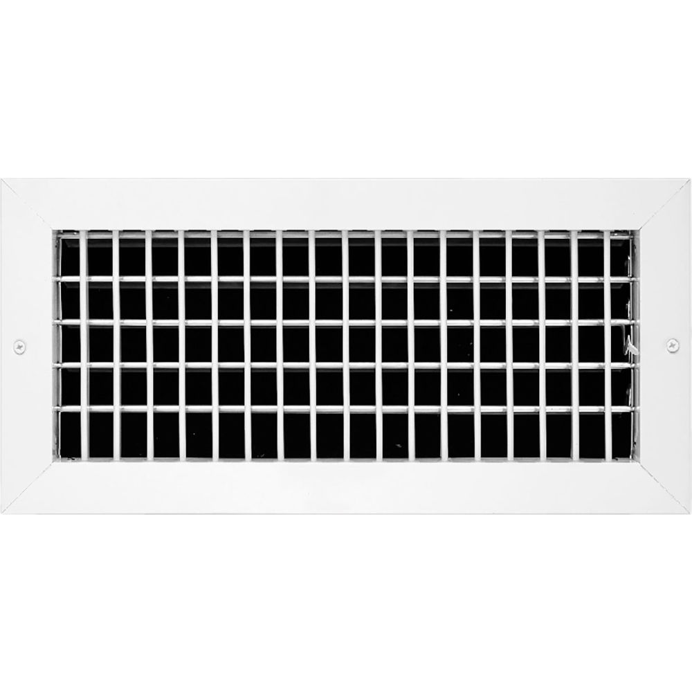 B3214335 ACLAMINAIRE Aluminum Adjustable 1-Way Deflection Wall Register, White - 14 x 6 in.