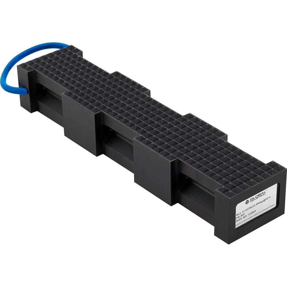 Global Industrial 133802 Pyramid Surface Cribbing Block - 4 x 4 x 18 in. - Black