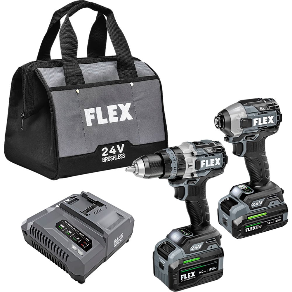 Chervon North America B3131381 Flex 2 Tool Combo Kit with Hammer Drill - Turbo Mode - Quick Eject Impact Driver & Stacked-Lithium