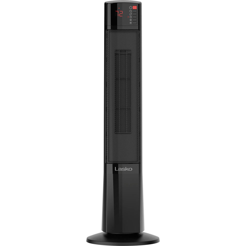 B3232989 Lasko Ceramic Tower Heater with Remote Control - 120V - 1500W - Black