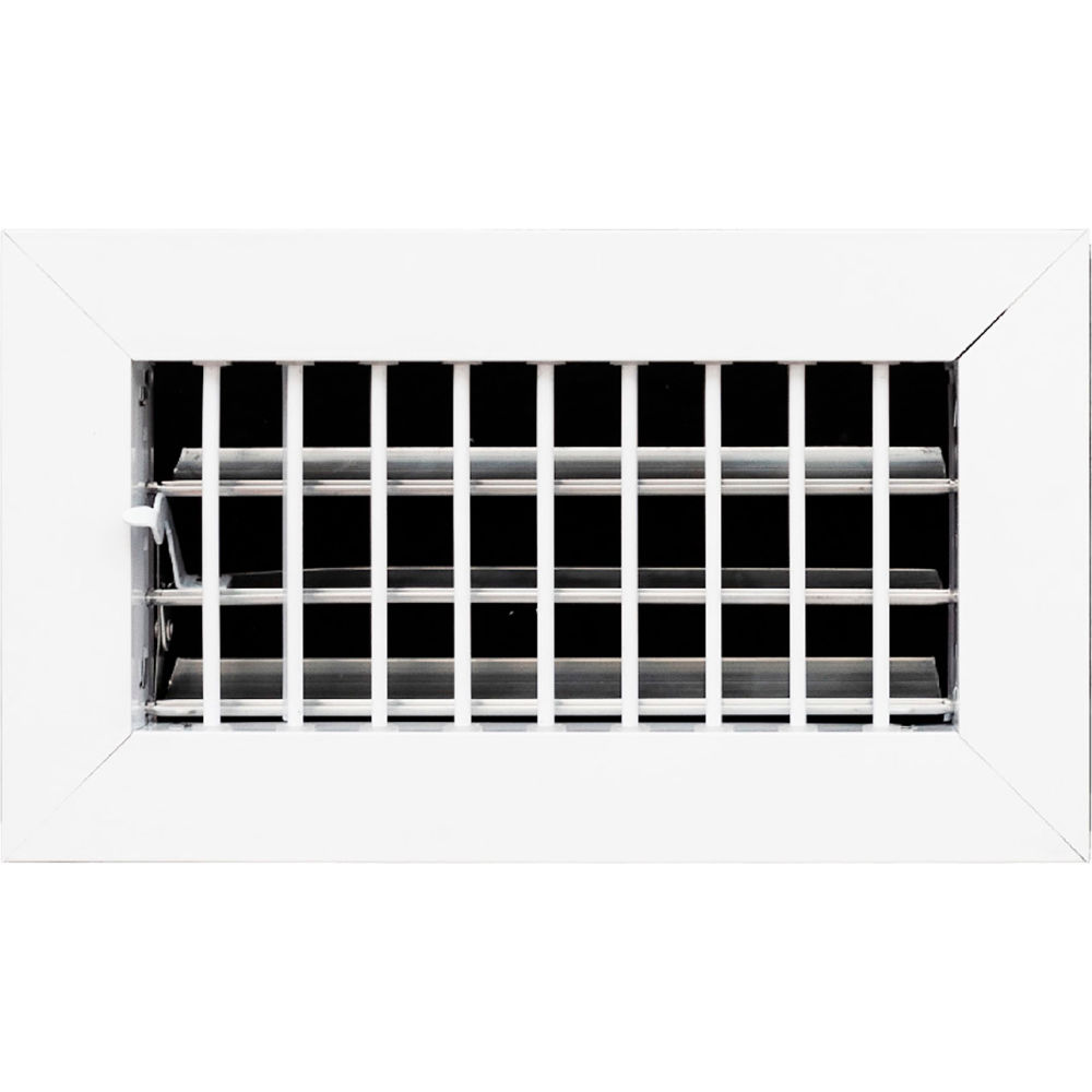 B3214370 ACLAMINAIRE Aluminum Adjustable 1-Way Deflection Wall Register, White - 6 x 4 in.