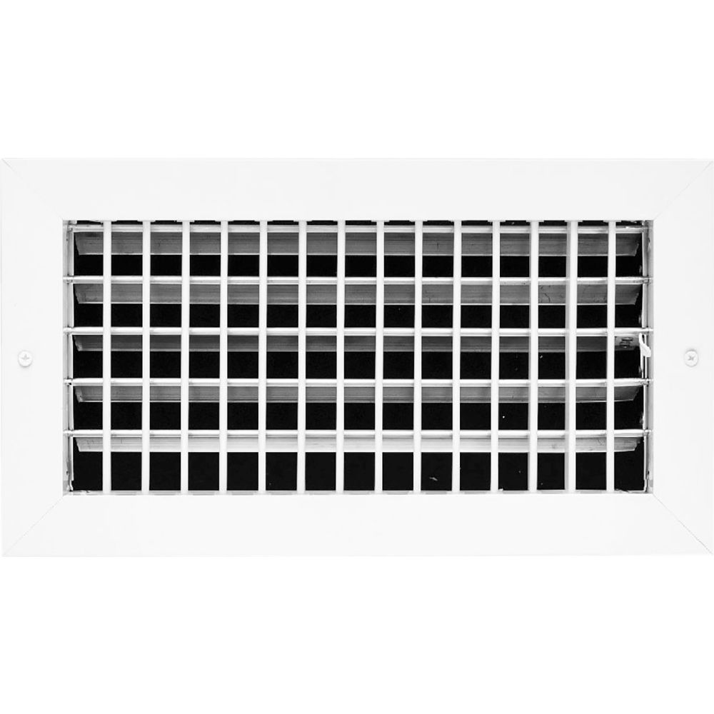 B3214409 ACLAMINAIRE Aluminum Adjustable 1-Way Deflection Wall Register, White - 10 x 4 in.