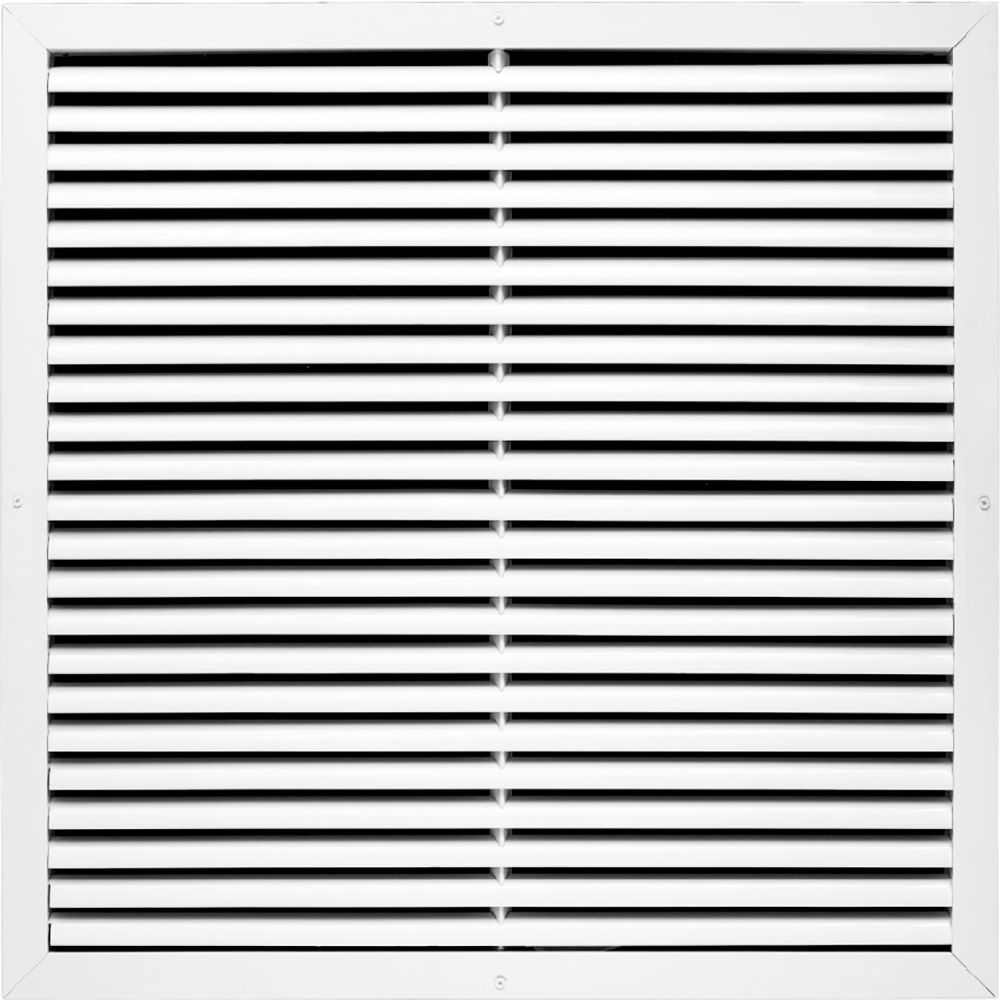 B3214255 ACAMINAIRE Aluminum Return Air Vent Grille, White - 24 x 24 in.