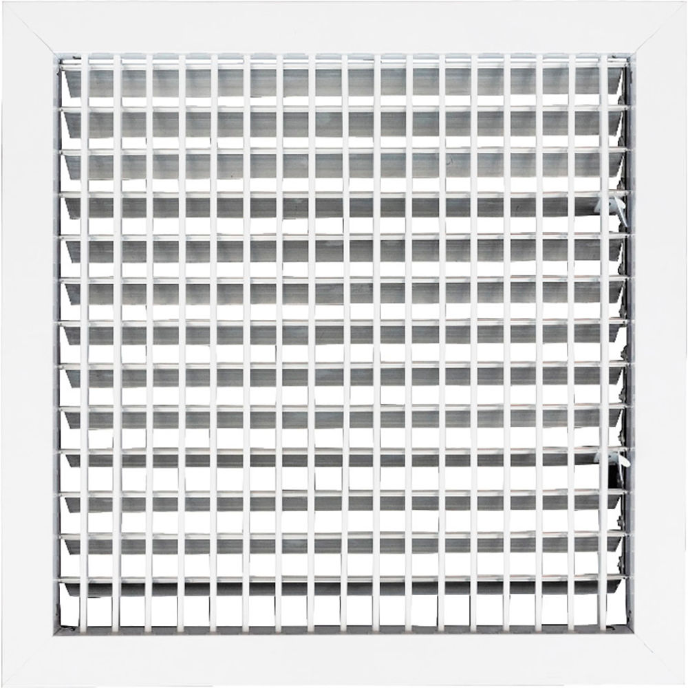 B3214334 ACLAMINAIRE Aluminum Adjustable 1-Way Deflection Wall Register, White - 14 x 14 in.