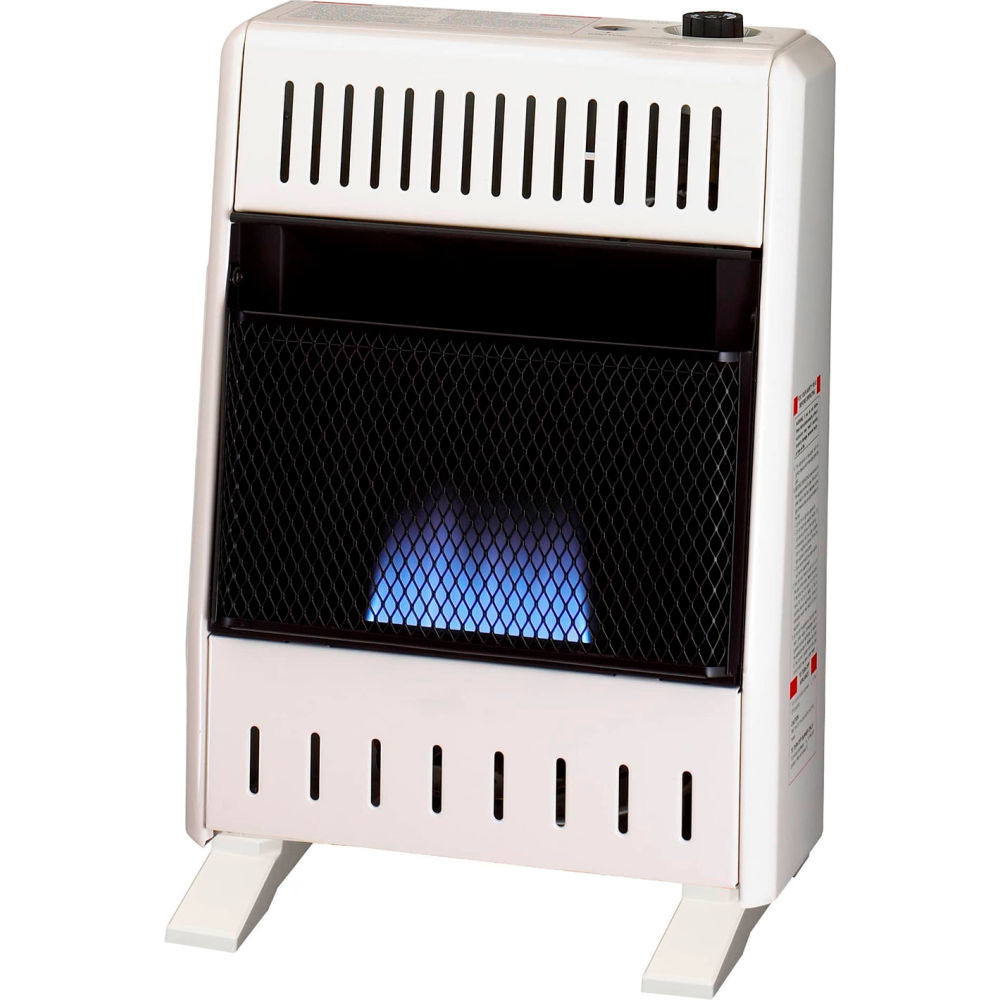 B3220589 Procom Heating Propane Ventless Blue Flame Heater - 10000 BTU - T-Stat Control - White
