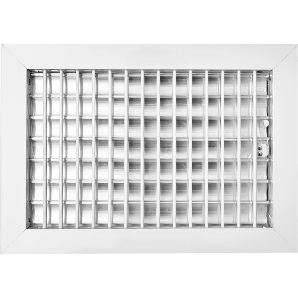B3214287 ACLAMINAIRE Aluminum Adjustable 1-Way Deflection Wall Register, White - 12 x 8 in.