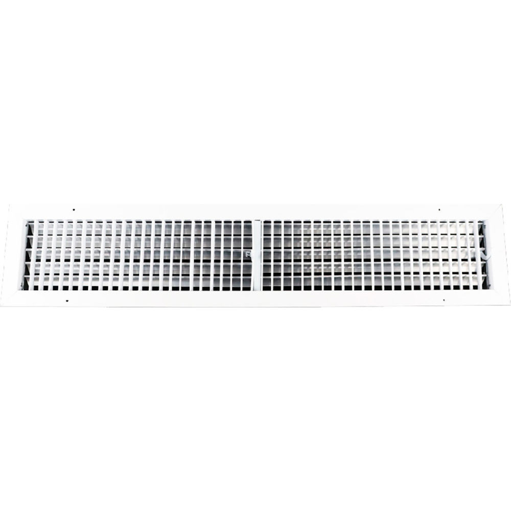 B3214429 ACLAMINAIRE Aluminum Adjustable 1-Way Deflection Wall Register, White - 36 x 6 in.