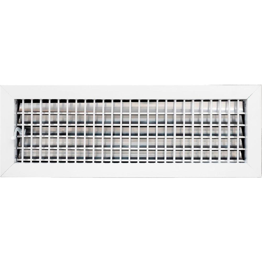 B3214402 ACLAMINAIRE Aluminum Adjustable 1-Way Deflection Wall Register, White - 20 x 6 in.