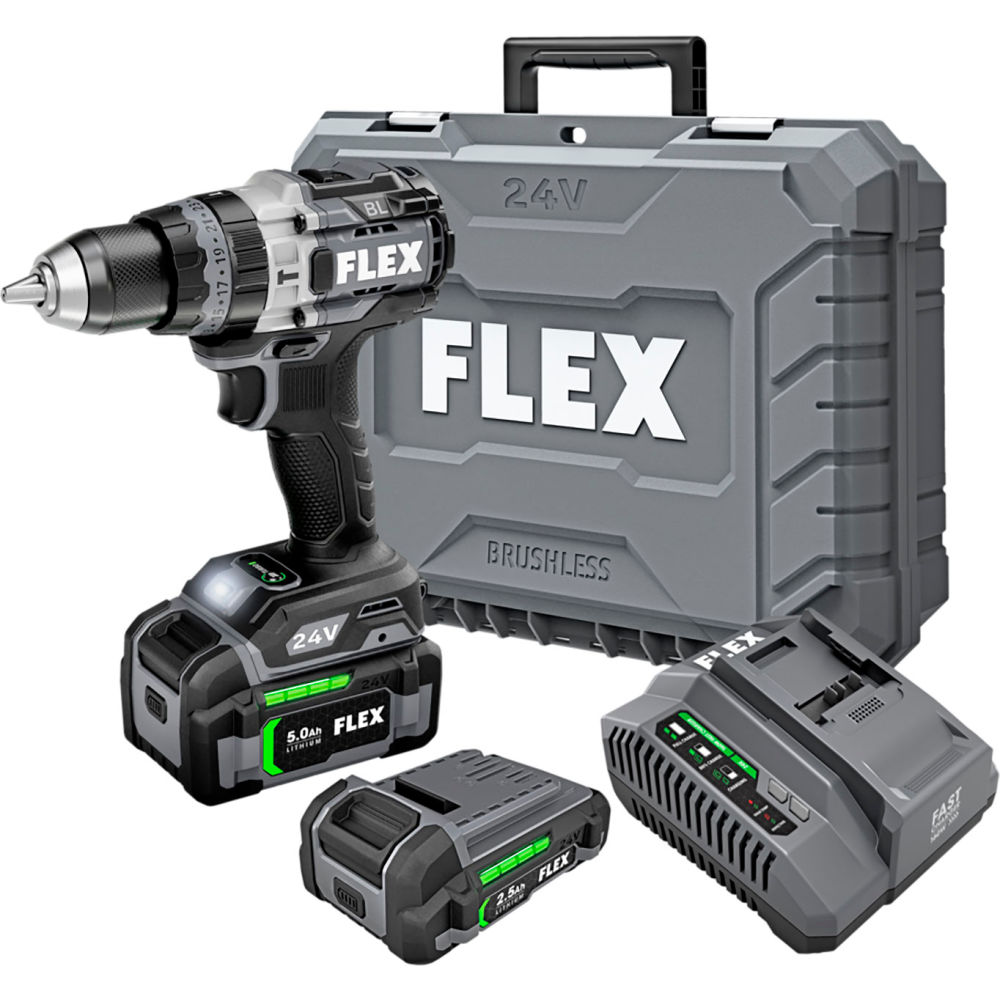 Chervon North America B3131286 Flex 0.5 in. Chuck Size Hammer Drill Driver with Turbo Mode Kit - 2 Speed - 24V