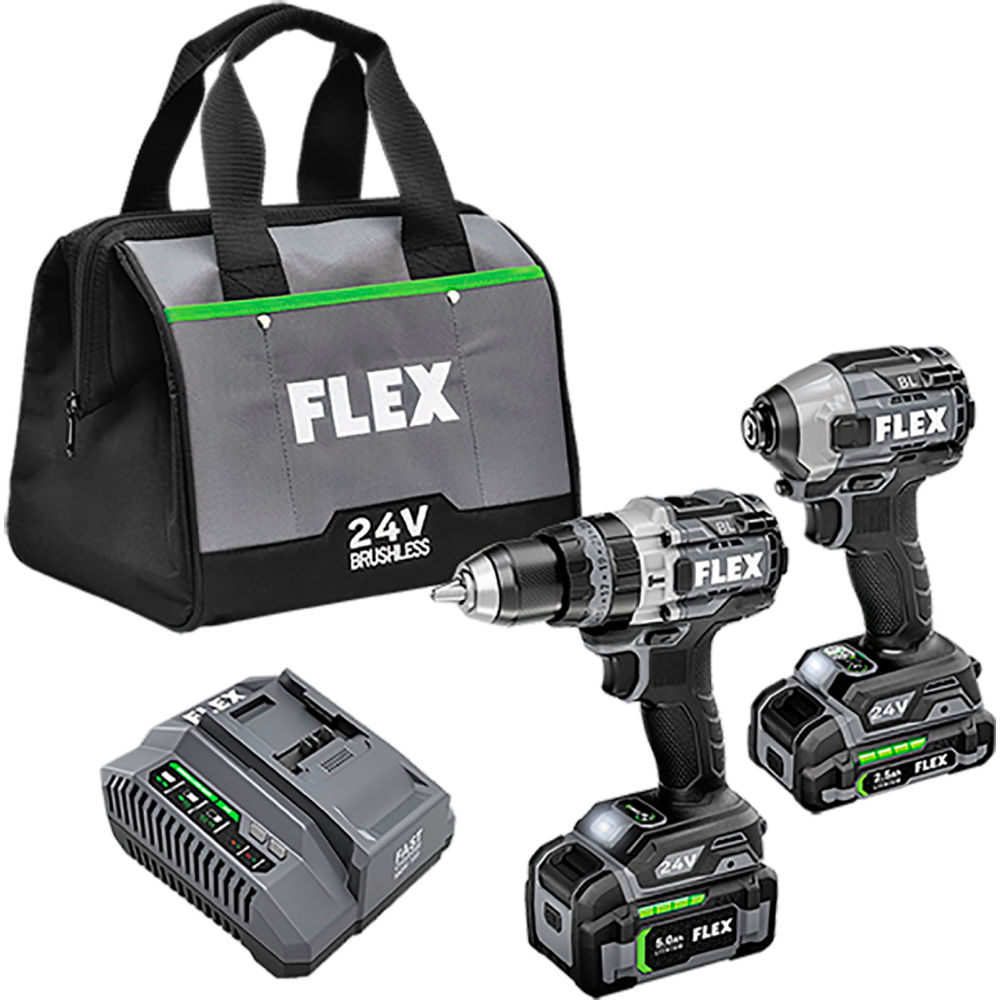 Chervon North America B3131385 Flex Brushless 2 Tool Combo Kit with Drill Driver - Turbo Mode - Impact Driver & Quick Eject - 24V
