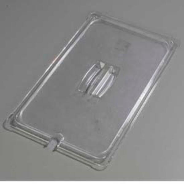 Picture of Carlisle Sanitary Maintenance B638144 Topnotch Universal Handled Notched Lid - 20.75 x 12.75 in. - Clear