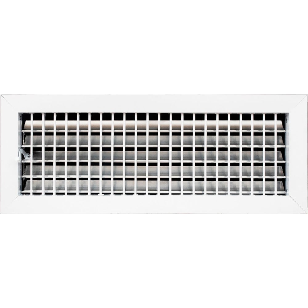 B3214401 ACLAMINAIRE Aluminum Adjustable 1-Way Deflection Wall Register, White - 18 x 6 in.