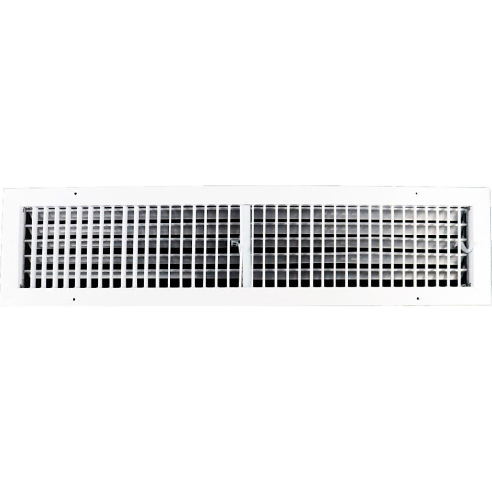 B3214428 ACLAMINAIRE Aluminum Adjustable 1-Way Deflection Wall Register, White - 30 x 6 in.