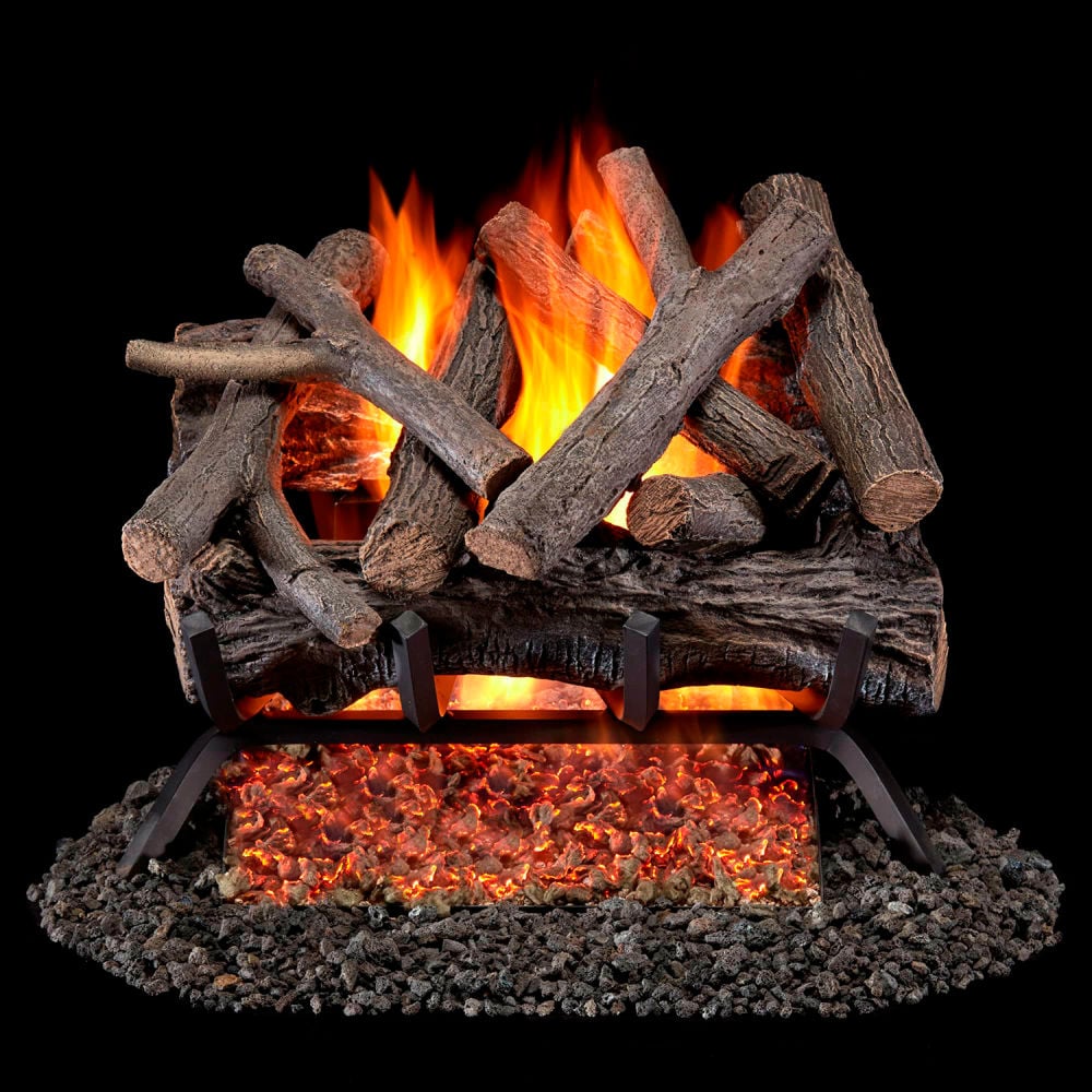 B3220518 18 in. Vented Natural Gas Fireplace Log Set - 45000 BTU - Rustic Oak