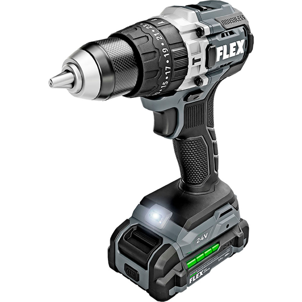 Chervon North America B3131287 Flex 0.5 in. Chuck Size Hammer Drill Kit - 2 Speed - 24V