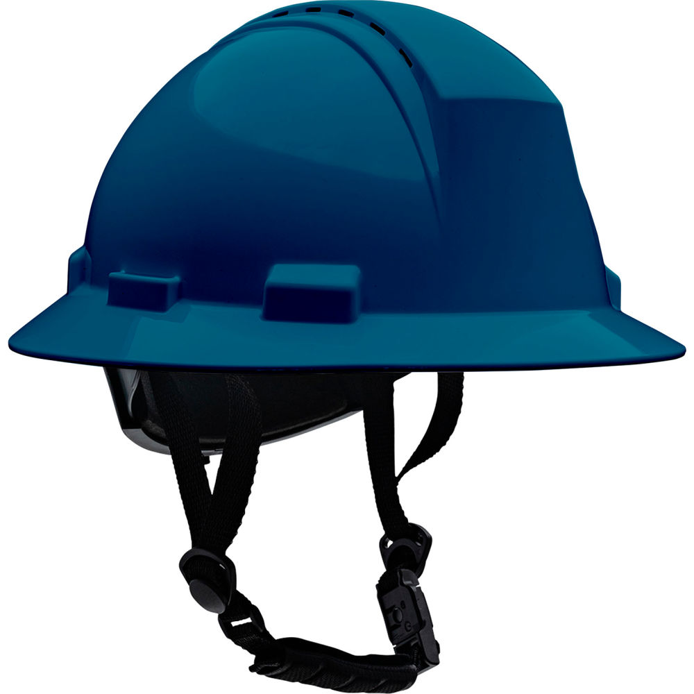 B3186809 Kilimanjaro Full Brim Safety Helmet - 4-Point Textile - Vented - Navy