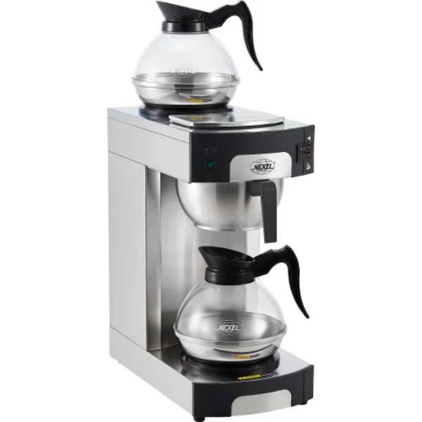 Picture of Global Industrial 243368 Nexel Pour Over Coffee Maker with 2 Warming Plates & 2 Decanters