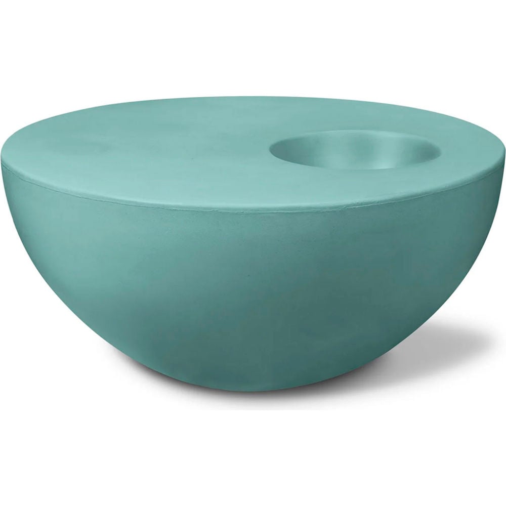 B3219200 4.75 x 35.25 in. Indoor & Outdoor Palm Table - Medium - Turquoise Concrete