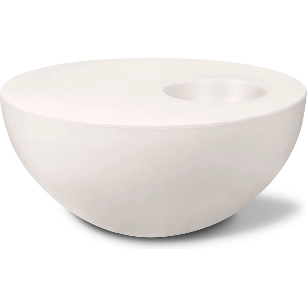B3219087 4.75 x 35.25 in. Indoor & Outdoor Palm Table - Medium - White Concrete