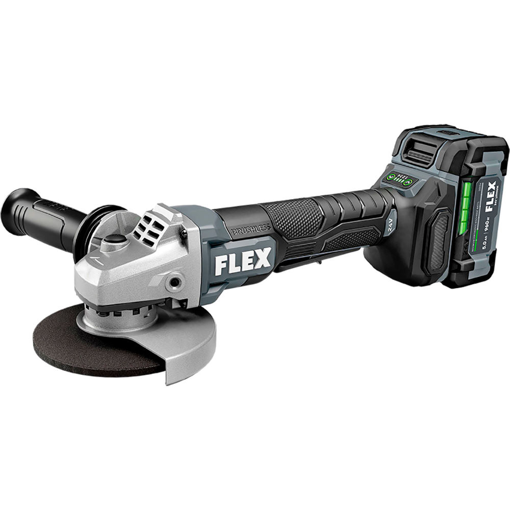 Chervon North America B3131350 Flex 5 in. Variable Speed Angle Grinder Kit with Paddle Switch - 24V - 3500 to 10000 RPM - Black