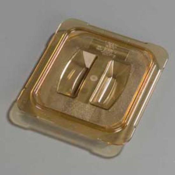 Picture of Carlisle Sanitary Maintenance B637662 Topnotch Universal Handled Lid - 6.88 x 6.375 in. - Amber