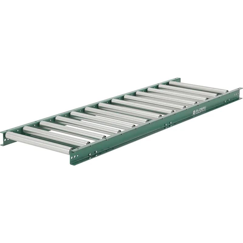 Global Industrial 293317 18 in. Light Duty Gravity Roller Conveyor - 5 ft. - 4.5 in. Roller Centers