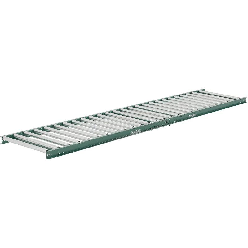 Global Industrial 293326 24 in. Light Duty Gravity Roller Conveyor - 10 ft. - 4.5 in. Roller Centers