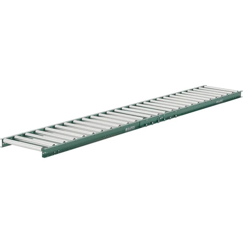 Global Industrial 293323 18 in. Light Duty Gravity Roller Conveyor - 10 ft. - 4.5 Roller Centers