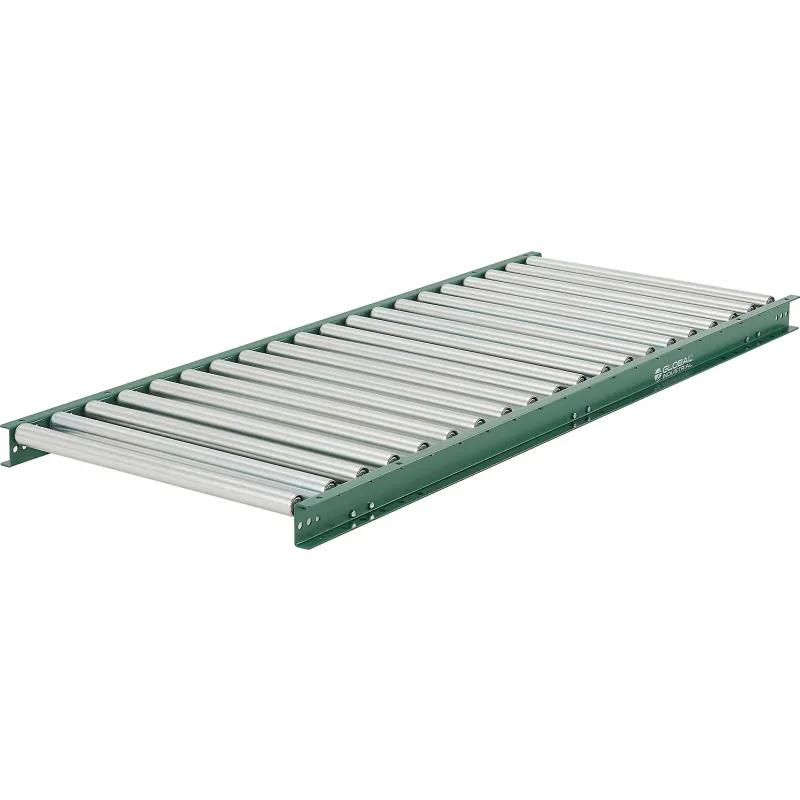 Global Industrial 293319 24 in. Light Duty Gravity Roller Conveyor - 5 ft. - 3 in. Roller Centers